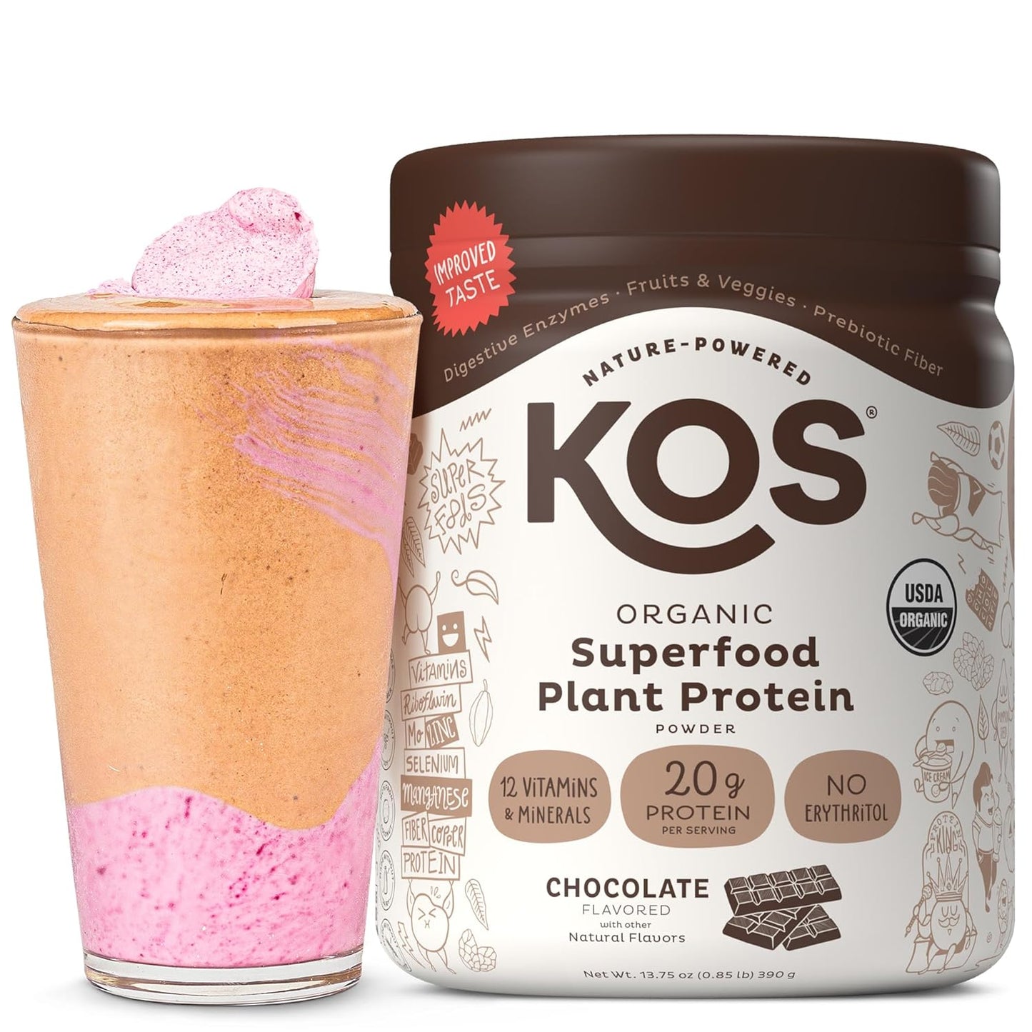 Organic Chocolate Vegan Protein Powder - Low Carb Pea Blend with Vitamins & Minerals - Keto Friendly Meal Replacement - Gluten & Soy Free - BoostGo Australia