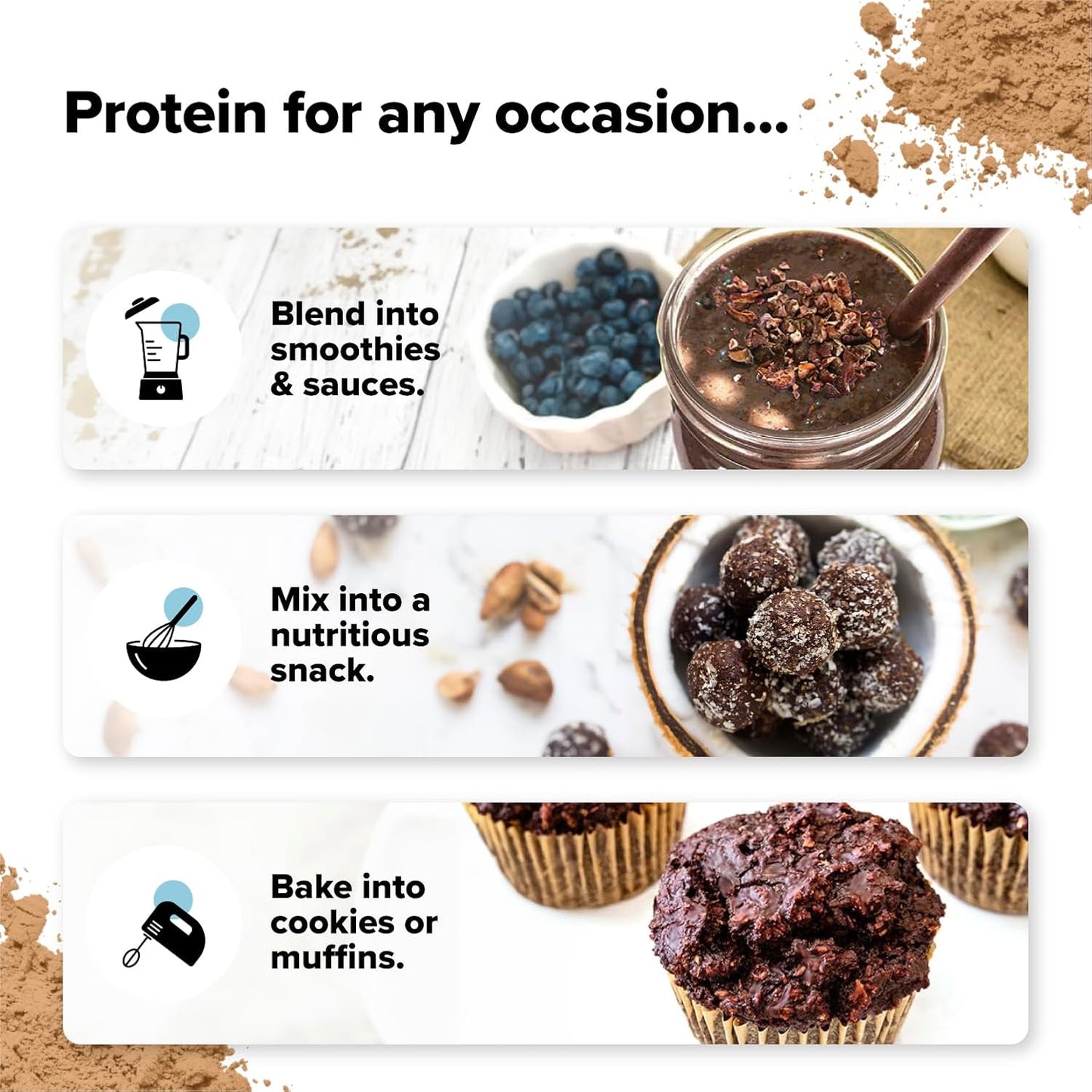 Organic Chocolate Vegan Protein Powder (30 Servings) Low Carb, Low Calorie, Sugar Free, Soy Free - Yellow Pea, Pumpkin Seed - 15g Plant Based Protein Powder - BoostGo Australia
