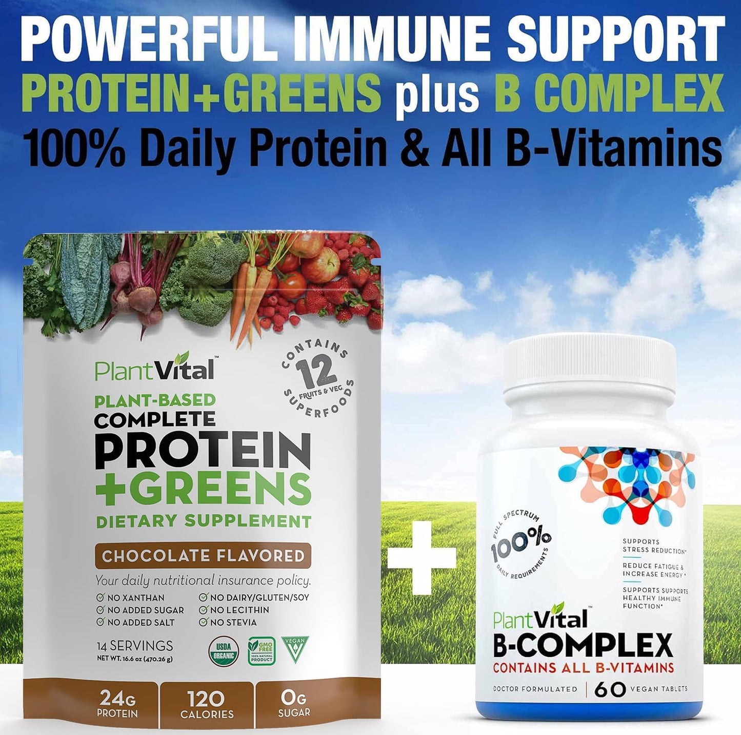 Organic Chocolate Vegan Protein Powder with Superfoods, Probiotics, and Veggies - 24g Protein, 0g Sugar, Gluten-Free - 16oz - BoostGo Australia