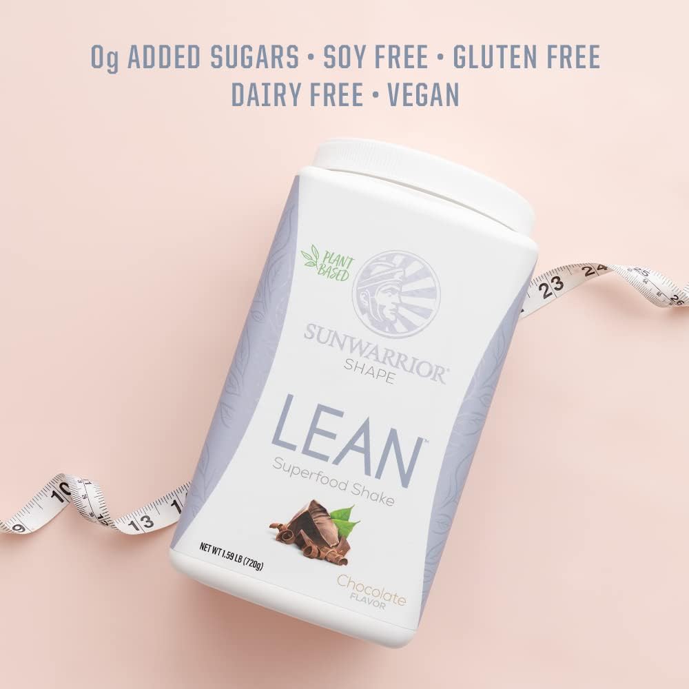Organic Chocolate Vegan Protein Shake Meal Replacement with Superfoods - Non-GMO, Gluten Free, Dairy Free, Low Carb Plant Based Protein Supplement - 20 Servings for Lean Shape