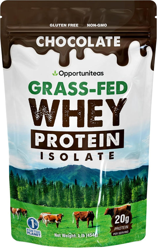 Organic Chocolate Whey Protein Isolate Powder - 20g Protein, Hormone-Free, Non GMO, 1lb - BoostGo Australia