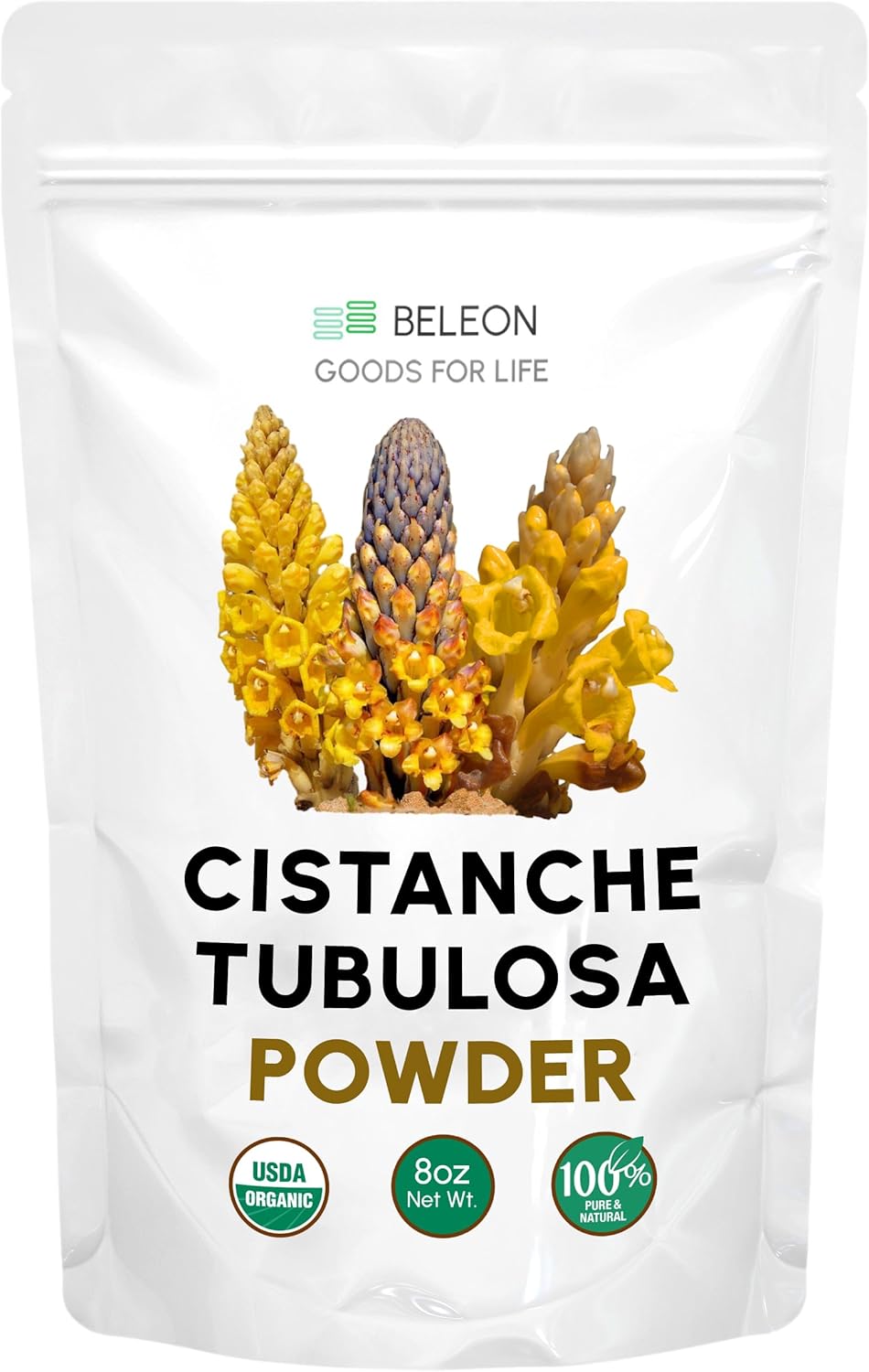 Organic Cistanche Tubulosa Powder 8 oz - Energy, Cognitive Function, Mood - Beleon Goods For Life