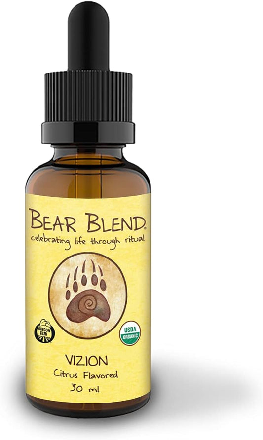 Organic Citrus Flavored Bear Blend Liquid Herbz Vizion Herbal Elixir Supplement 30 ml