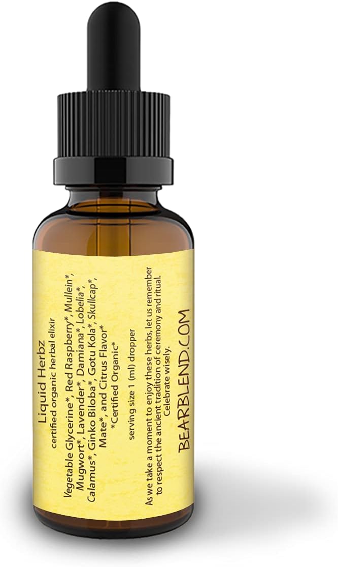 Organic Citrus Flavored Bear Blend Liquid Herbz Vizion Herbal Elixir Supplement 30 ml