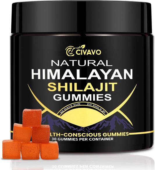 Organic Civavo Himalayan Shilajit Gummies for Energy & Strength - 30 Count