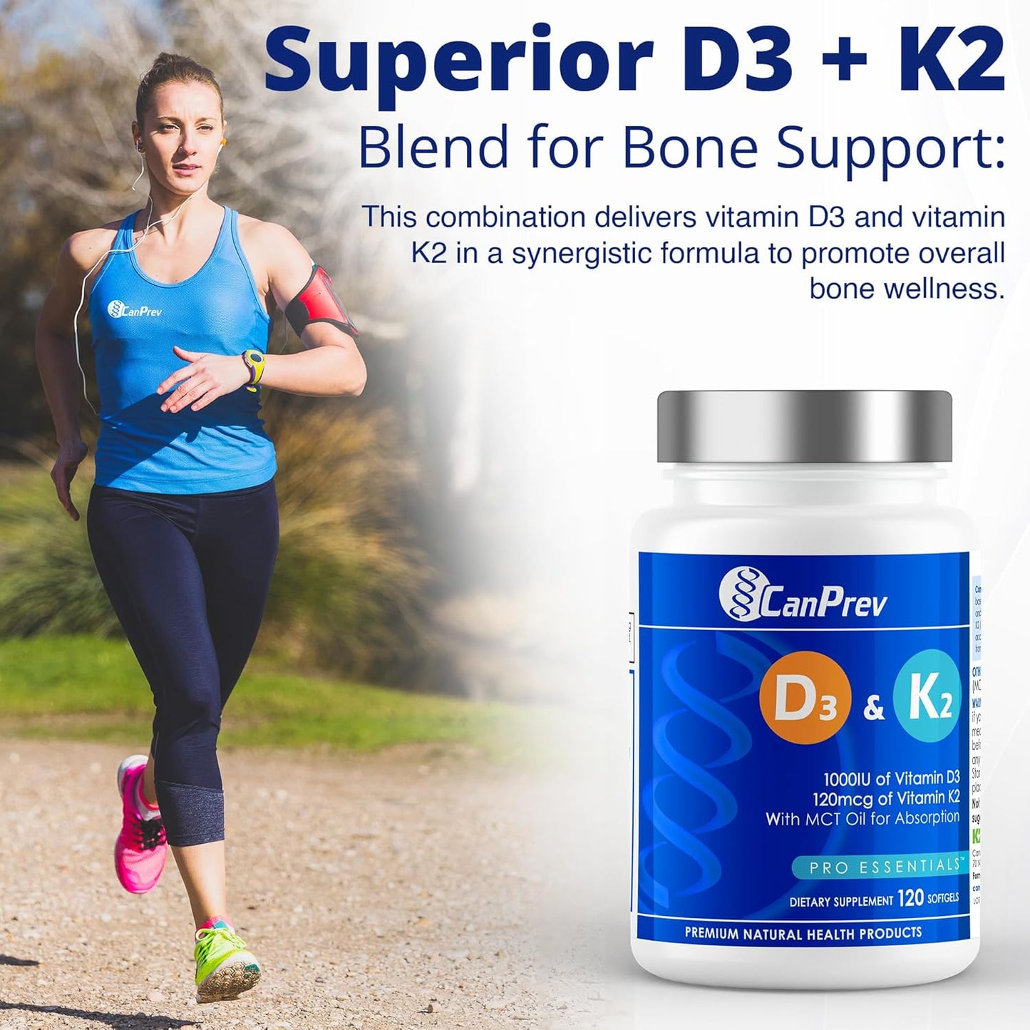 Organic Coconut Oil Softgels with CanPrev D3 & K2 - 120 Count