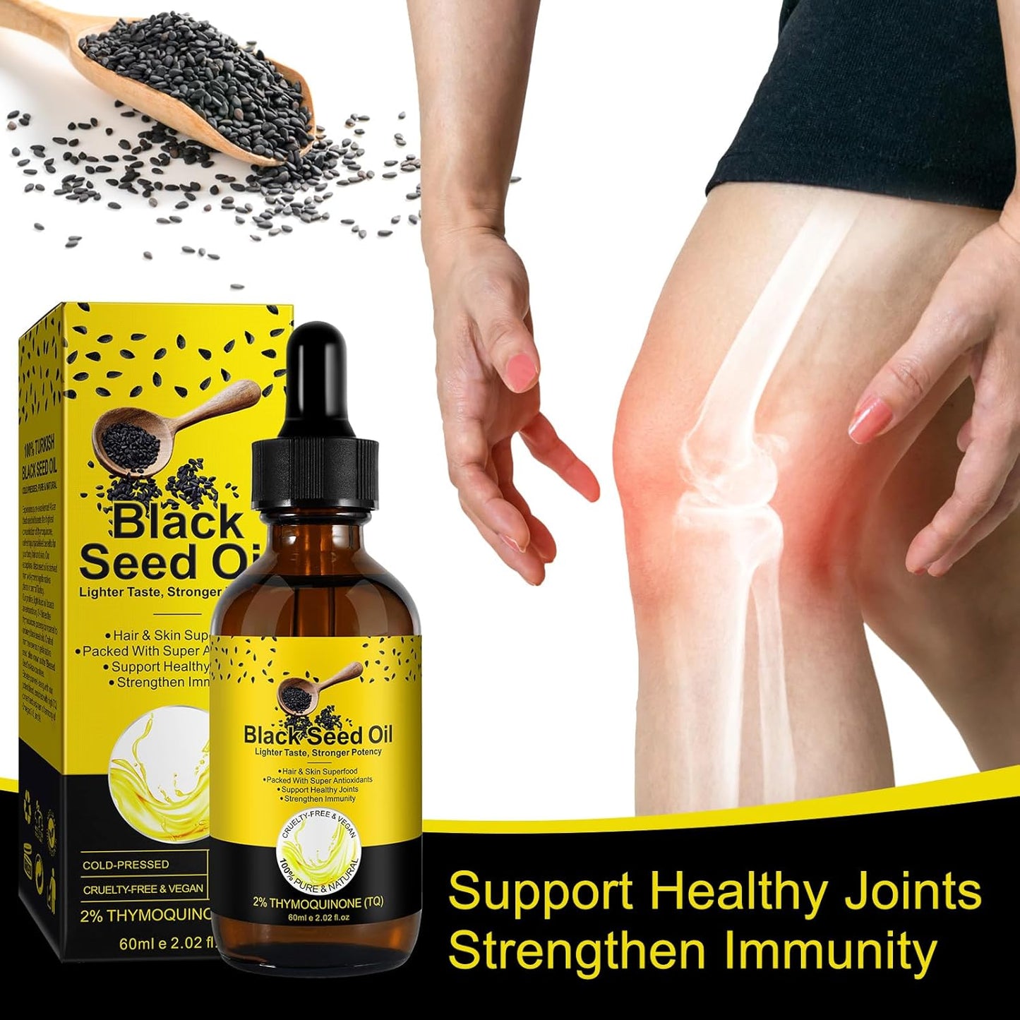 Organic Cold Pressed Black Seed Oil with High TQ for Hair Growth and Skin Care