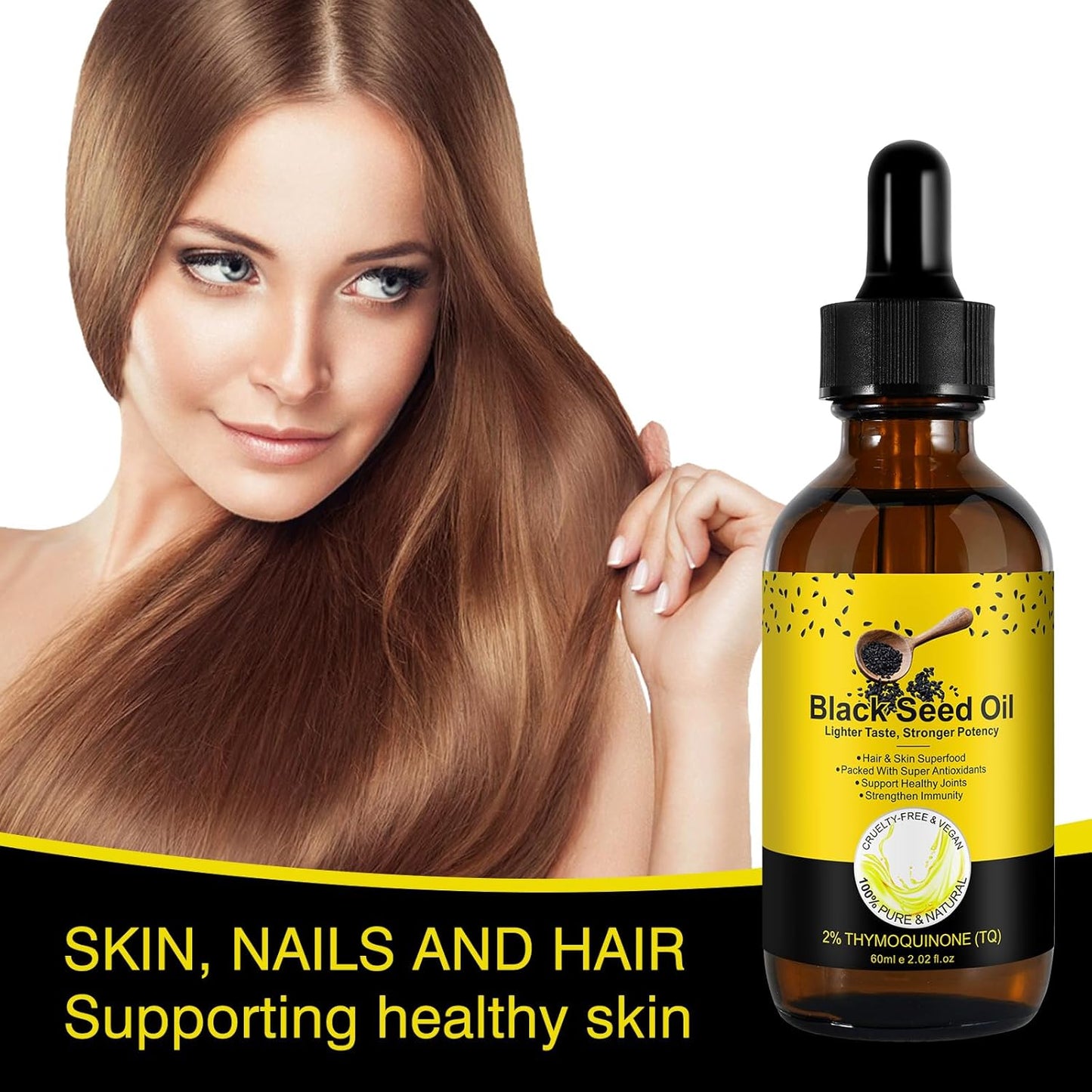Organic Cold Pressed Black Seed Oil with High TQ for Hair Growth and Skin Care