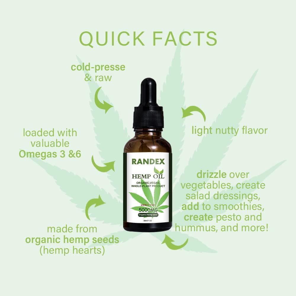 Organic Cold-Pressedmetabolism boosterOil 5000mg (2 Pack) - Omega 3-6-9 Rich Drops - USA Made