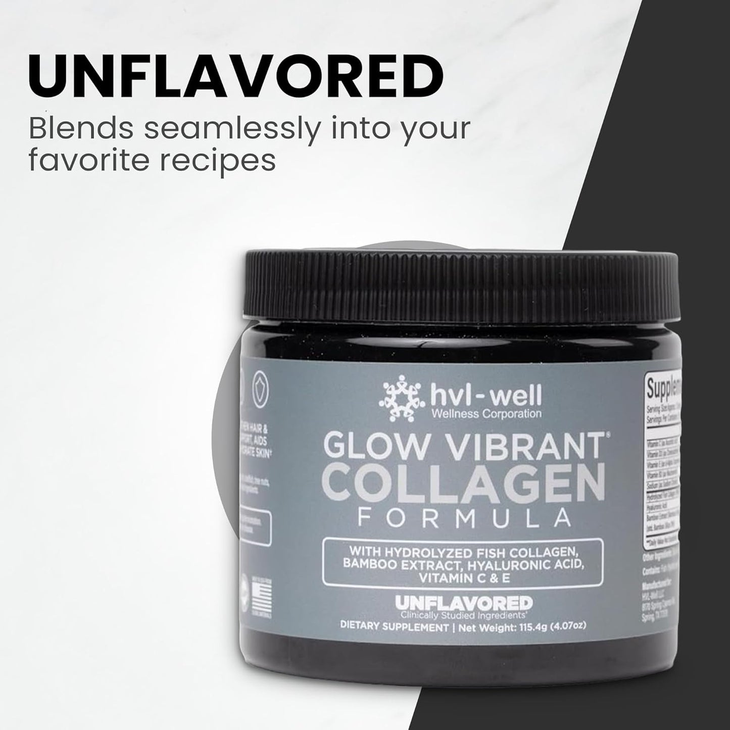 Organic Collagen Peptide Powder by HVL-Well - Unflavored, 20 Servings (115.4g)