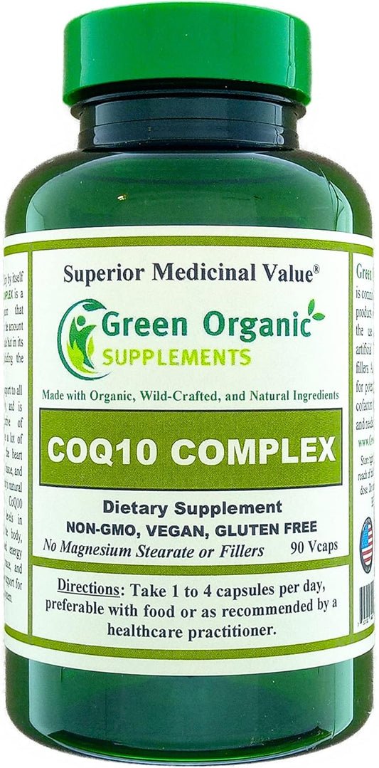 Organic CoQ10 Complex Ubiquinone Supplement, 90 VCaps, High Absorption, Non-GMO, Gluten-Free