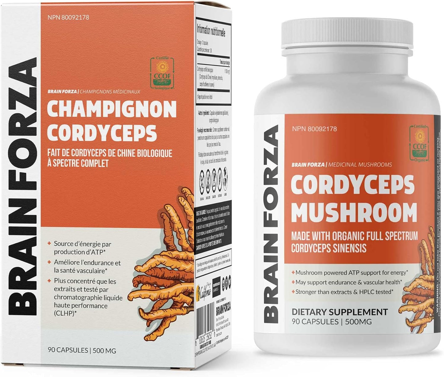 Organic Cordyceps Sinensis Mushroom Capsules - USA Grown, Non-GMO, Vegan, 90 ct
