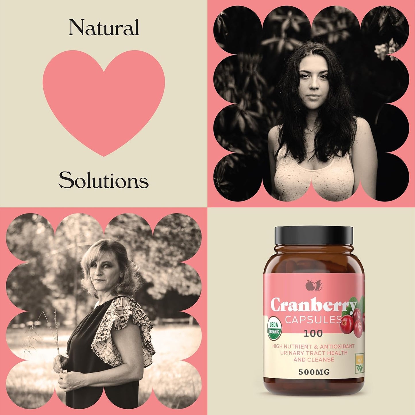 Organic Cranberry Capsules - 100 Count - 475mg Supplement - Vegan Concentrate & Powder Pills