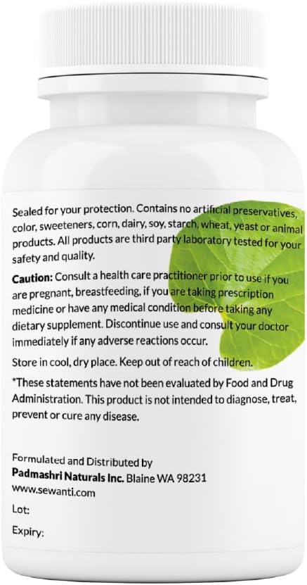 Organic Curcumin Extract 95% with Black Pepper, Long Pepper, and Ginger - 60 Vegan Capsules by Sewanti
