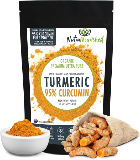 Organic Curcumin Supplement with High Potency Turmeric Extract - 1500mg with Black Pepper - Joint Support, Immune Booster - 60g