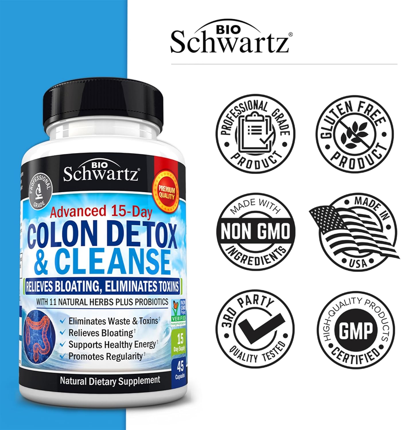 Organic Daily Fruits and Veggies Supplement with 15-Day Colon Cleanse for Women and Men - 1 Month Supply