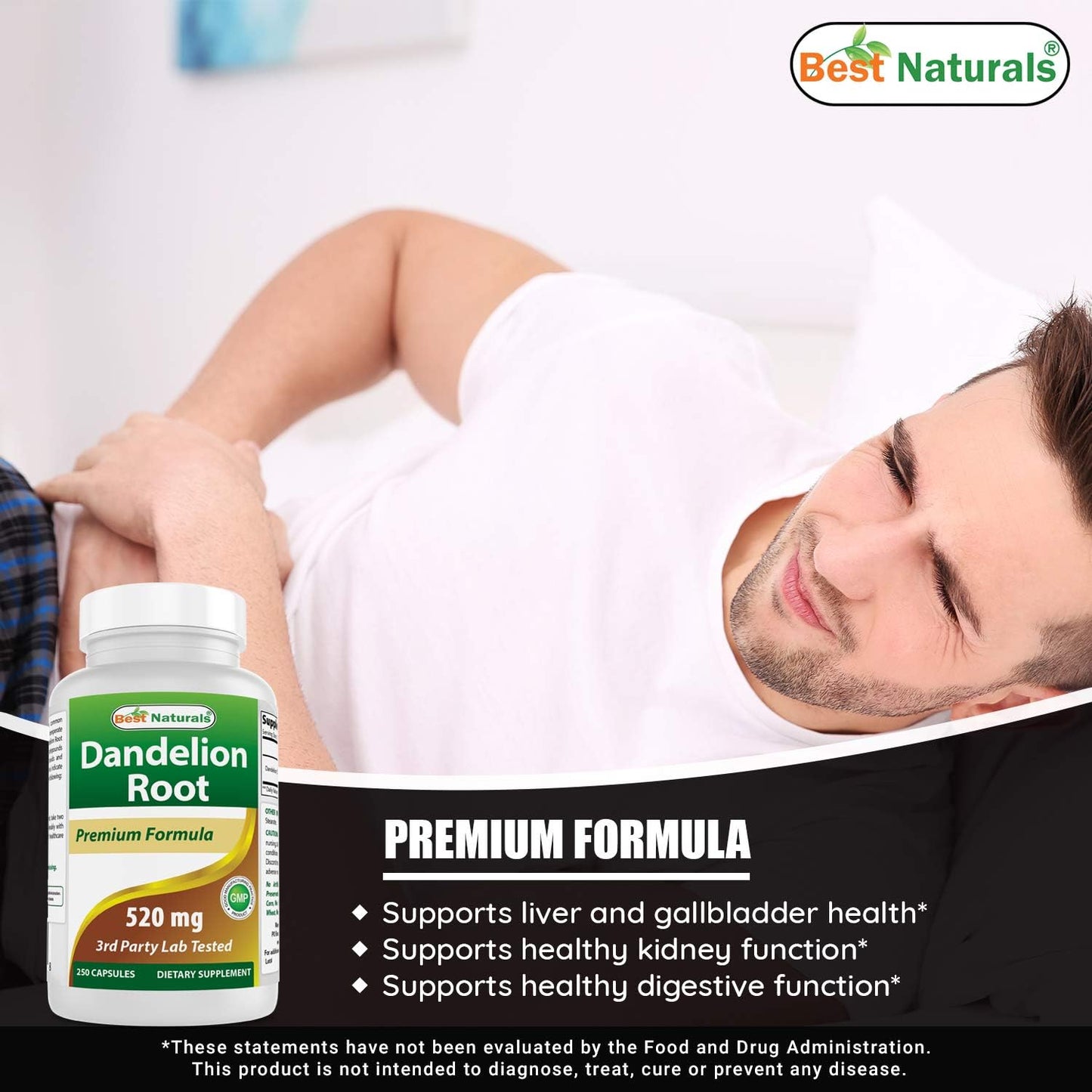 Organic Dandelion Root and Ashwagandha Extract Supplement - 1020 mg - Herbal Detox and Stress Relief Formula