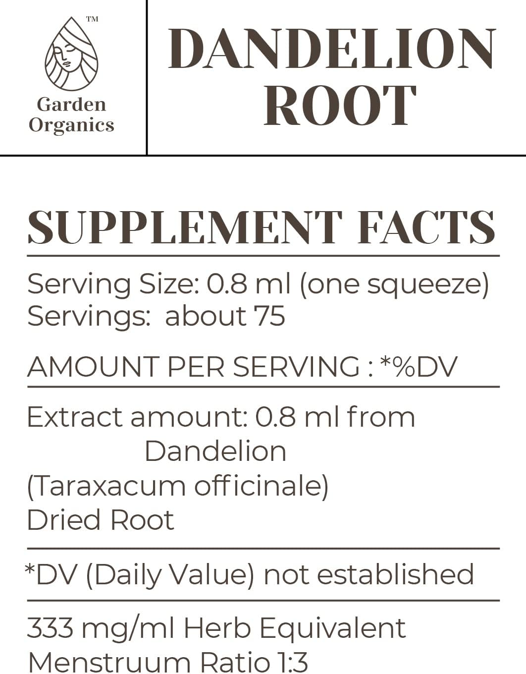 Organic Dandelion Root Tincture Extract - Alcohol-Free Immune System Booster - 100% Natural Liquid Drops - 2 fl oz