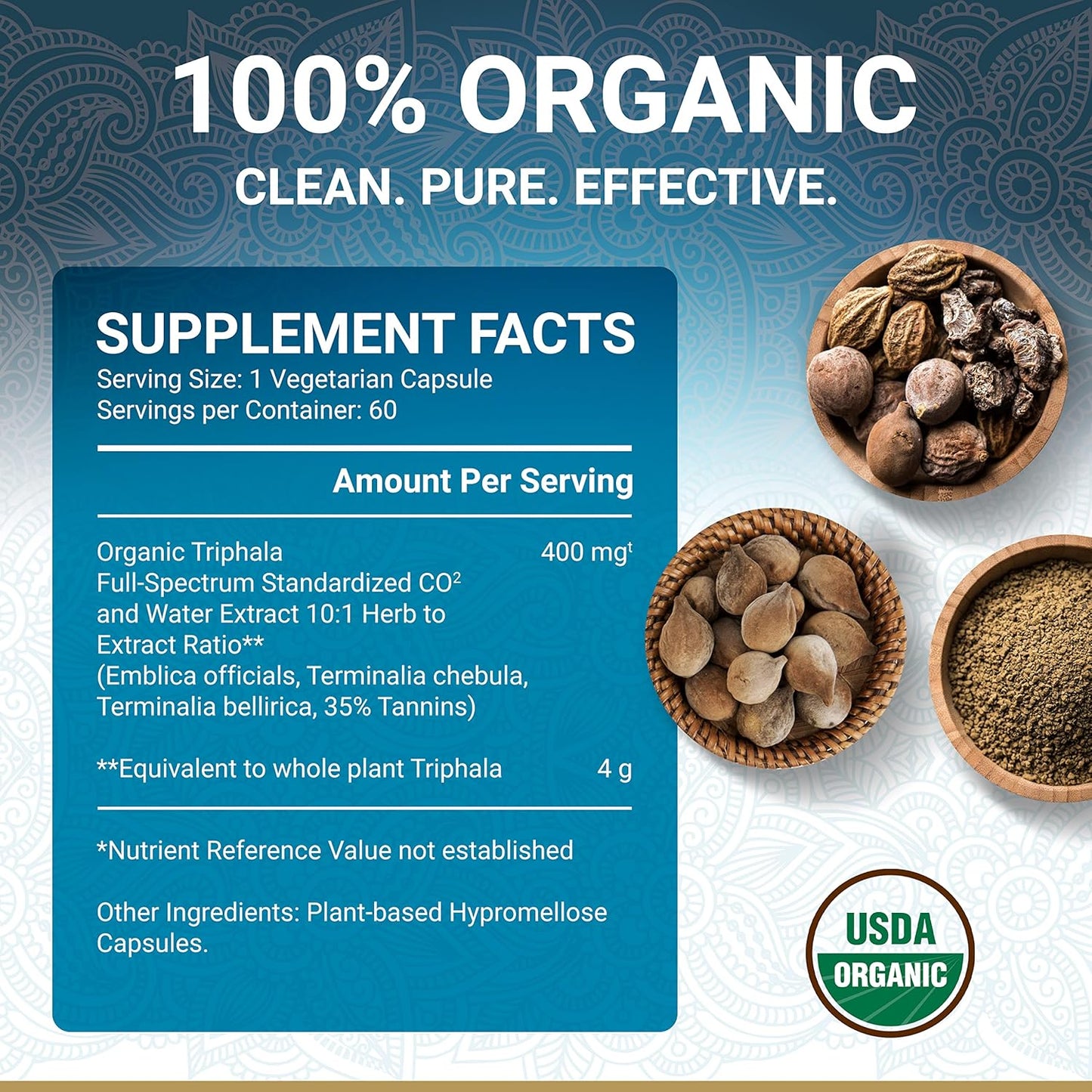 Organic Digestion and Detox Bundle | True Veda | Green Tea, Amla & Triphala Capsules | USDA Certified | Vitamin C Boost