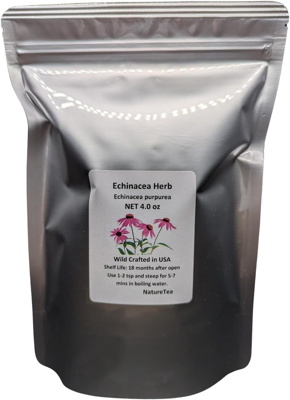 Organic Echinacea Herb Loose Leaf Tea - 100% Natural Echinacea purpurea C/S (4 oz)