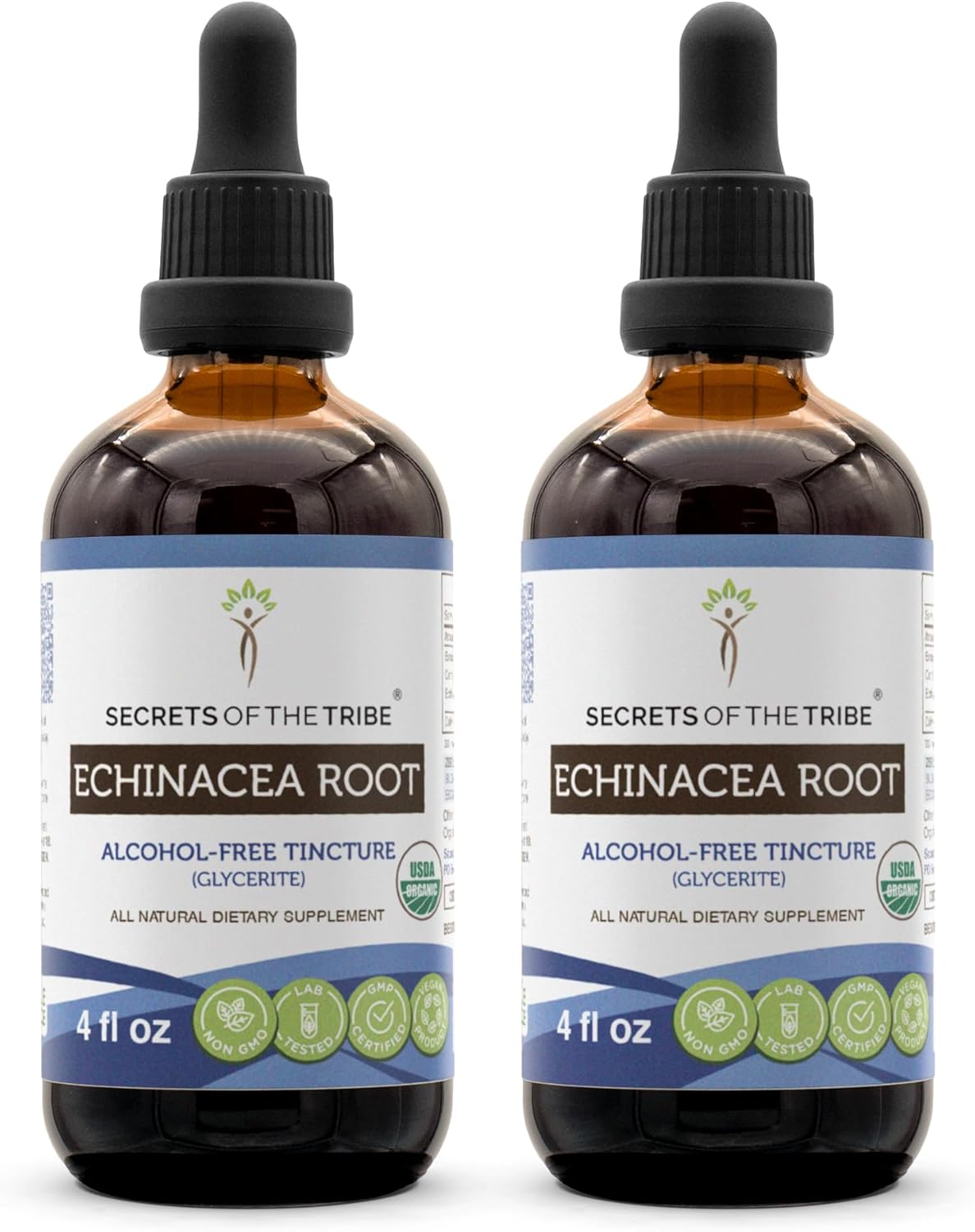 Organic Echinacea Root Tincture | Alcohol-Free High-Potency Herbal Drops for Immune System Health | 100% Certified USDA Organic Echinacea Purpurea Extract | 2x4 oz