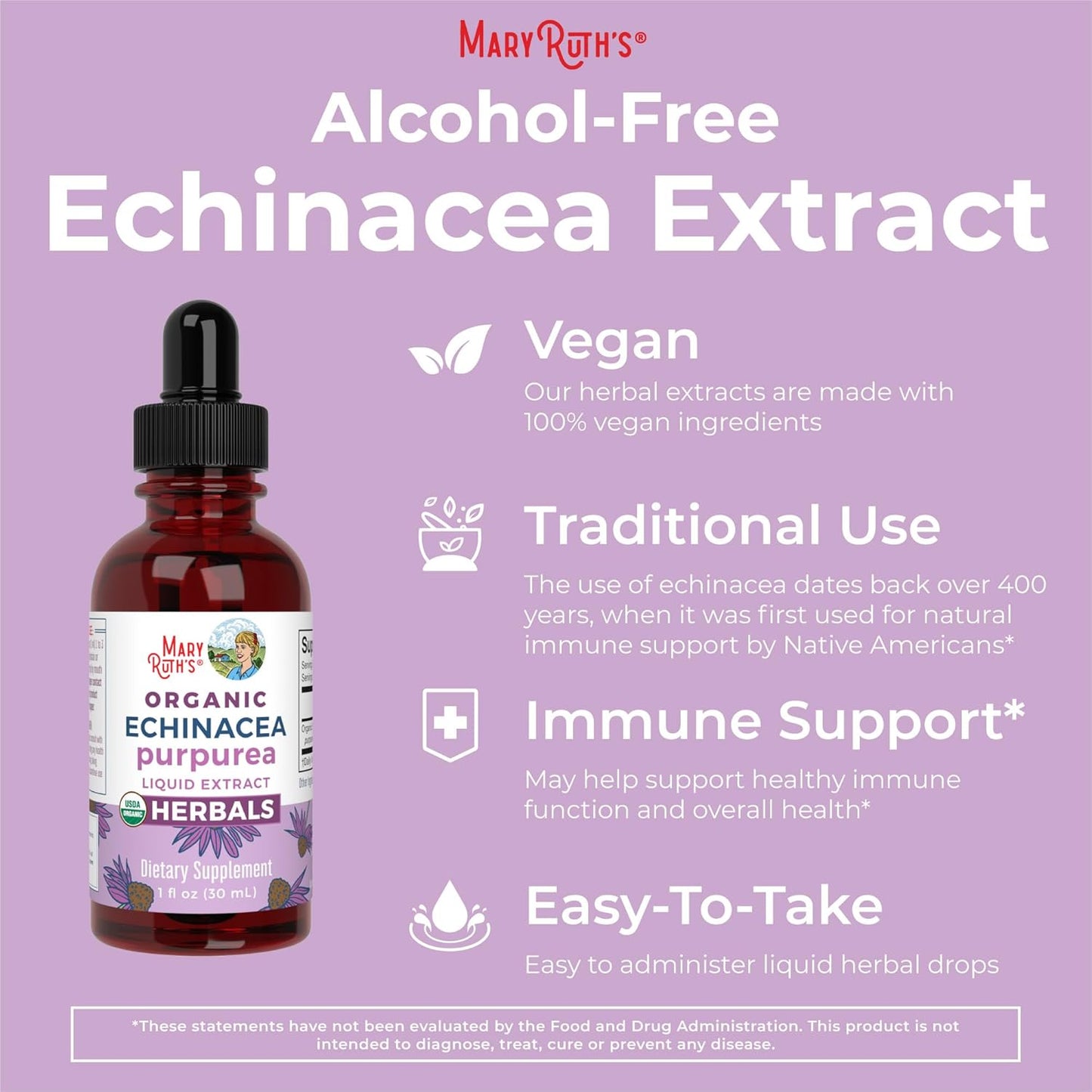 Organic Echinacea Throat Spray & Drops for Immune Support | USDA Certified, Clean Label Project Verified | Vegan & Non-GMO | Vitamins for Throat Relief & Health