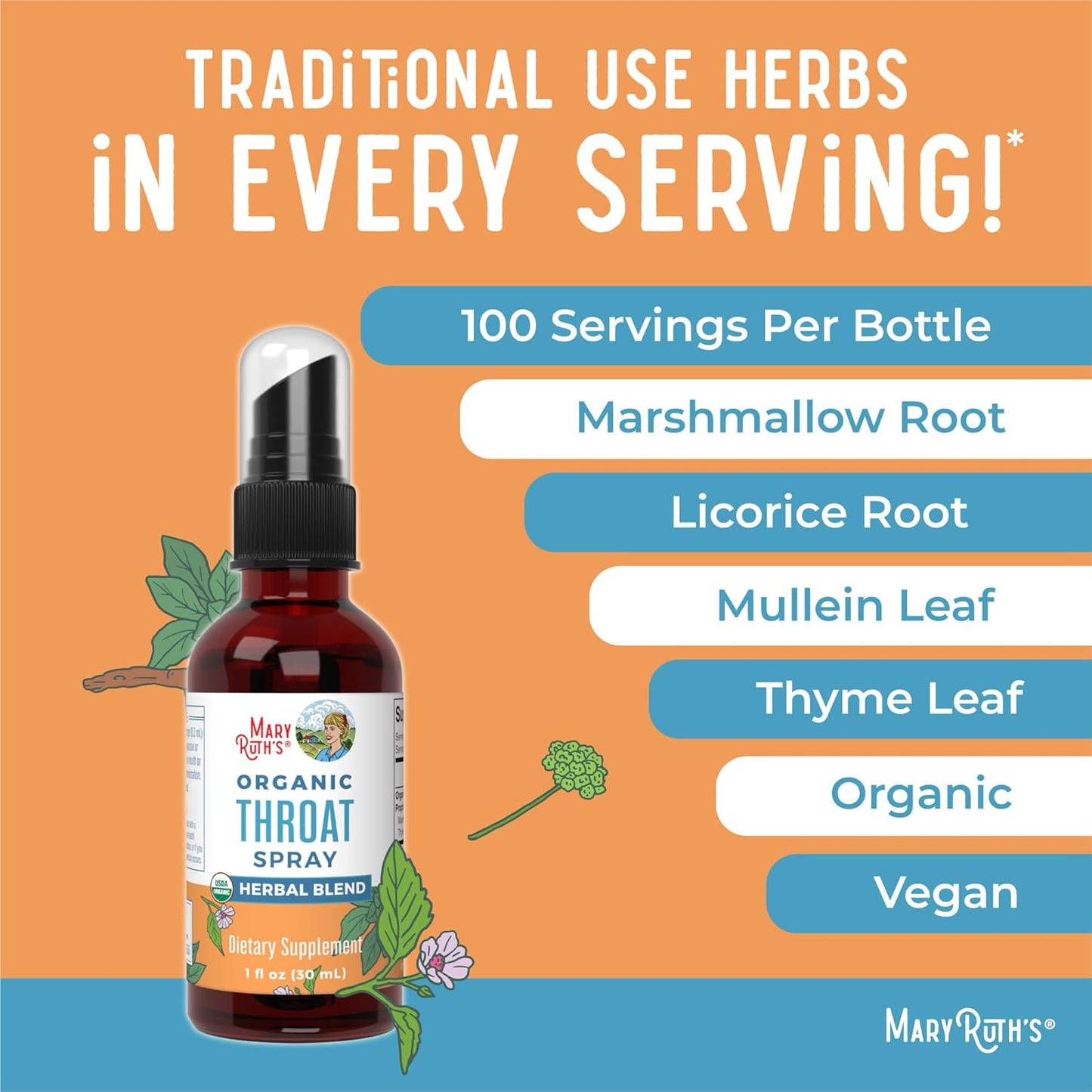 Organic Echinacea Throat Spray & Drops for Immune Support | USDA Certified, Clean Label Project Verified | Vegan & Non-GMO | Vitamins for Throat Relief & Health