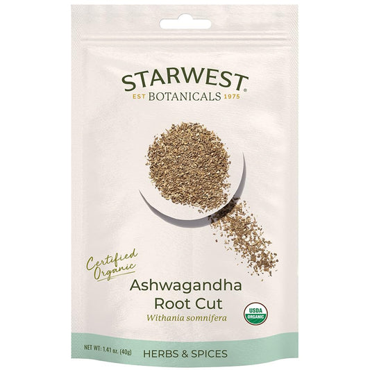 Organic Eco-Friendly Ashwagandha Root Cut by Starwest Botanicals - 1.41 oz