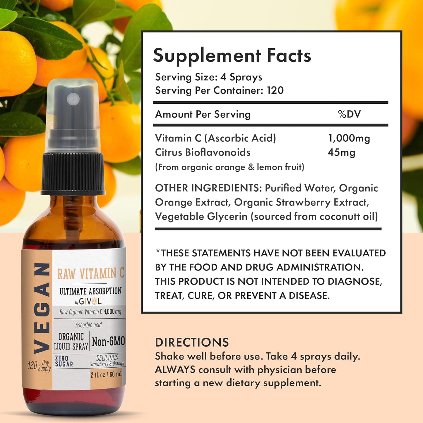 Organic Elderberry and Vitamin C Extra Strength Spray Mist for Immune Support - Non-GMO Daily Liquid Extract - Wellness Boost