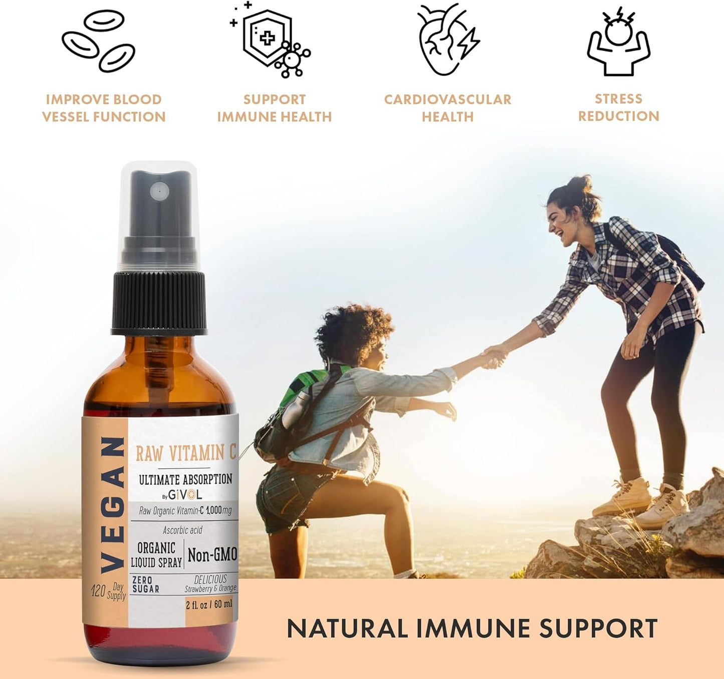 Organic Elderberry and Vitamin C Extra Strength Spray Mist for Immune Support - Non-GMO Daily Liquid Extract - Wellness Boost