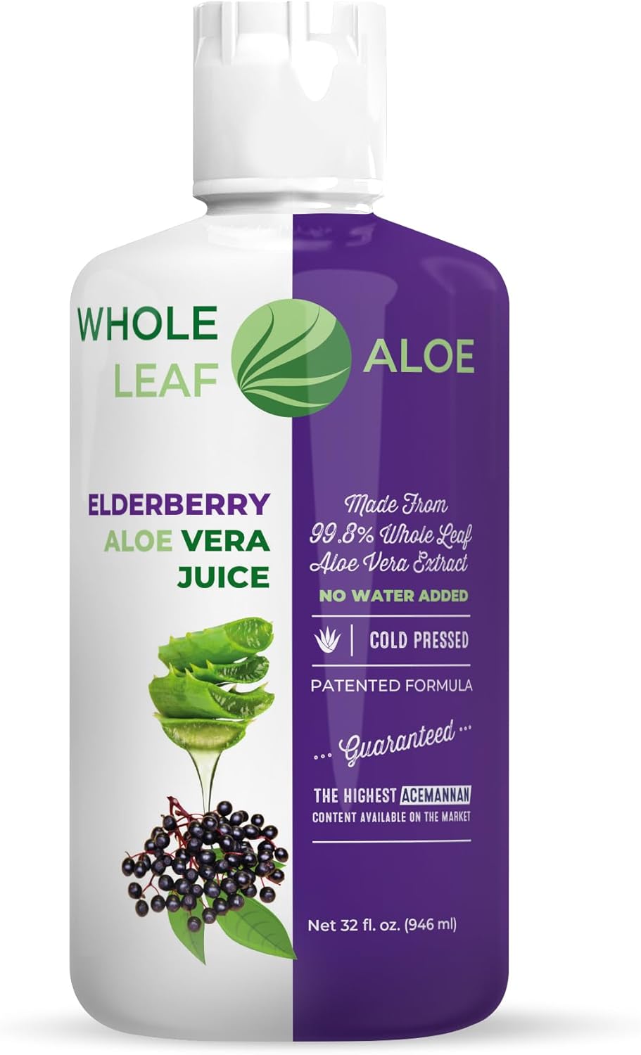 Organic Elderberry Extract Aloe Vera Juice - Patented Formula, High Acemannan, No Added Water - BoostGo Australia