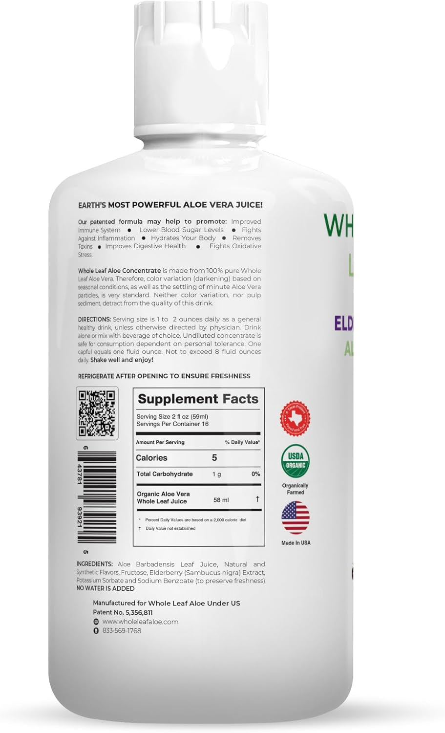 Organic Elderberry Extract Aloe Vera Juice - Patented Formula, High Acemannan, No Added Water - BoostGo Australia