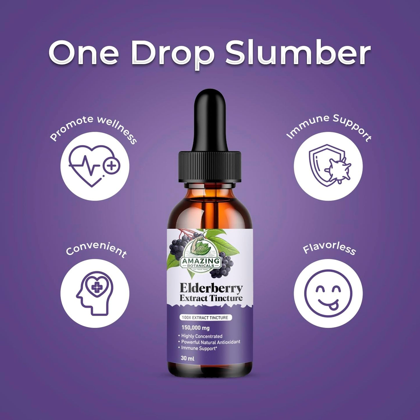 Organic Elderberry Extract Tincture - 15,000mg Strength Immune Support Supplement - Elderberry Syrup - 30ml
