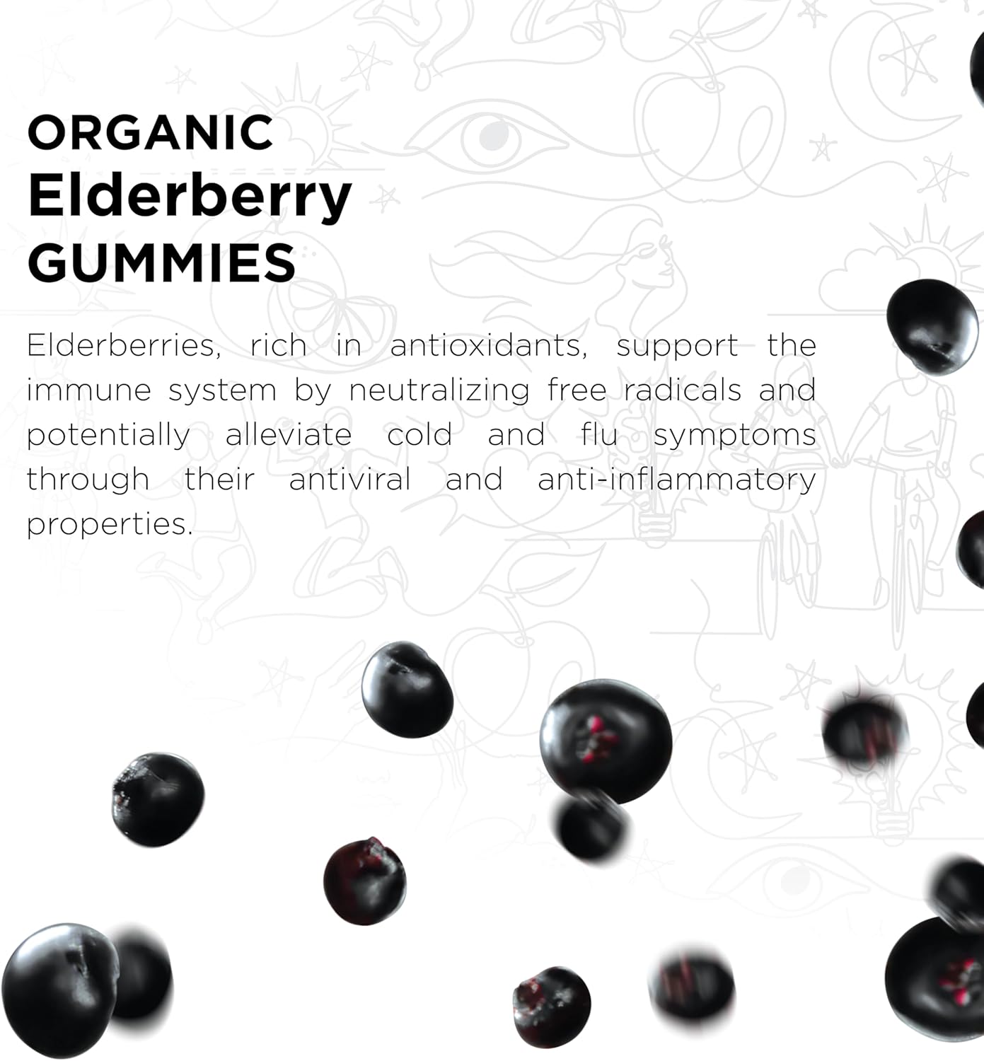 Organic Elderberry Gummies - Immune System Support for Kids and Adults - 90 Gummies Supplement for Immunity Boost
