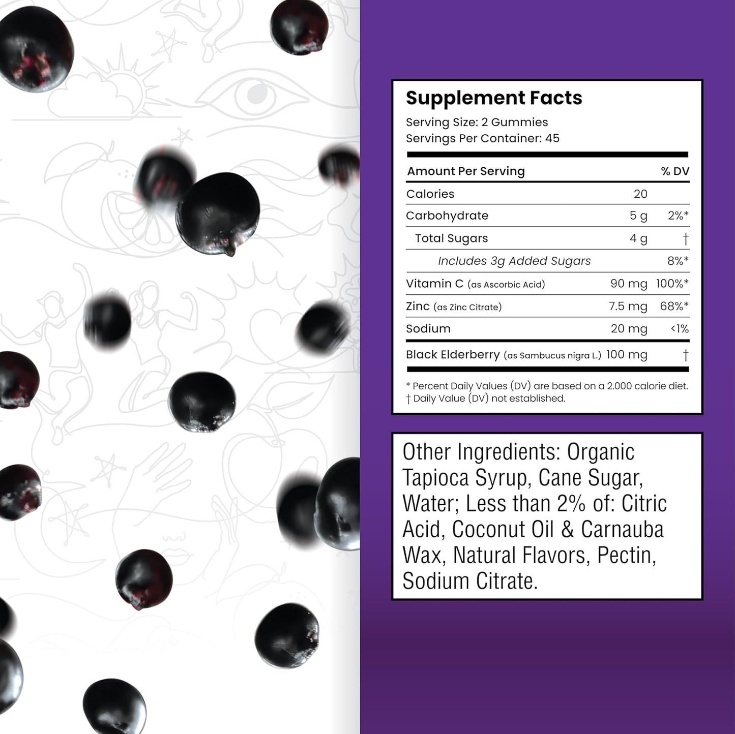 Organic Elderberry Gummies - Immune System Support for Kids and Adults - 90 Gummies Supplement for Immunity Boost
