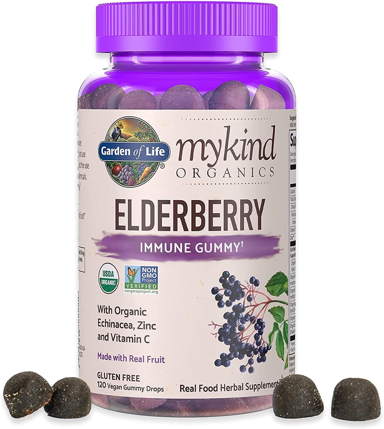 Organic Elderberry Gummies for Immune Support with Women's Probiotics - 50 Billion CFU, 30 Capsules, Adults & Kids