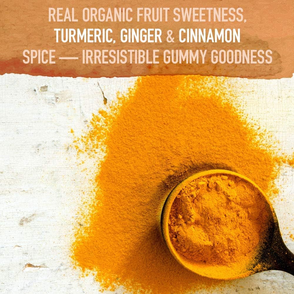 Organic Elderberry Gummies with Turmeric for Immune Support - 120 Real Fruit Gummies for Kids and Adults