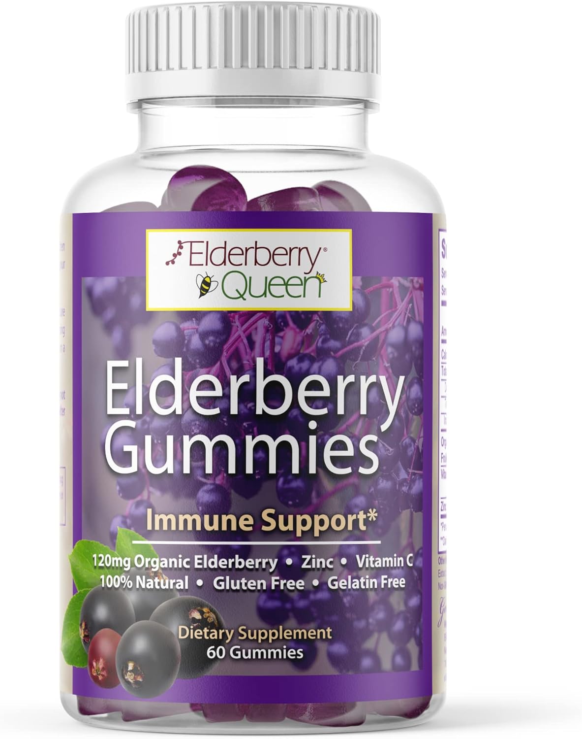 Organic Elderberry Gummies with Vitamin C & Zinc - Immune Support for Adults and Kids - 60 ct - BoostGo Australia