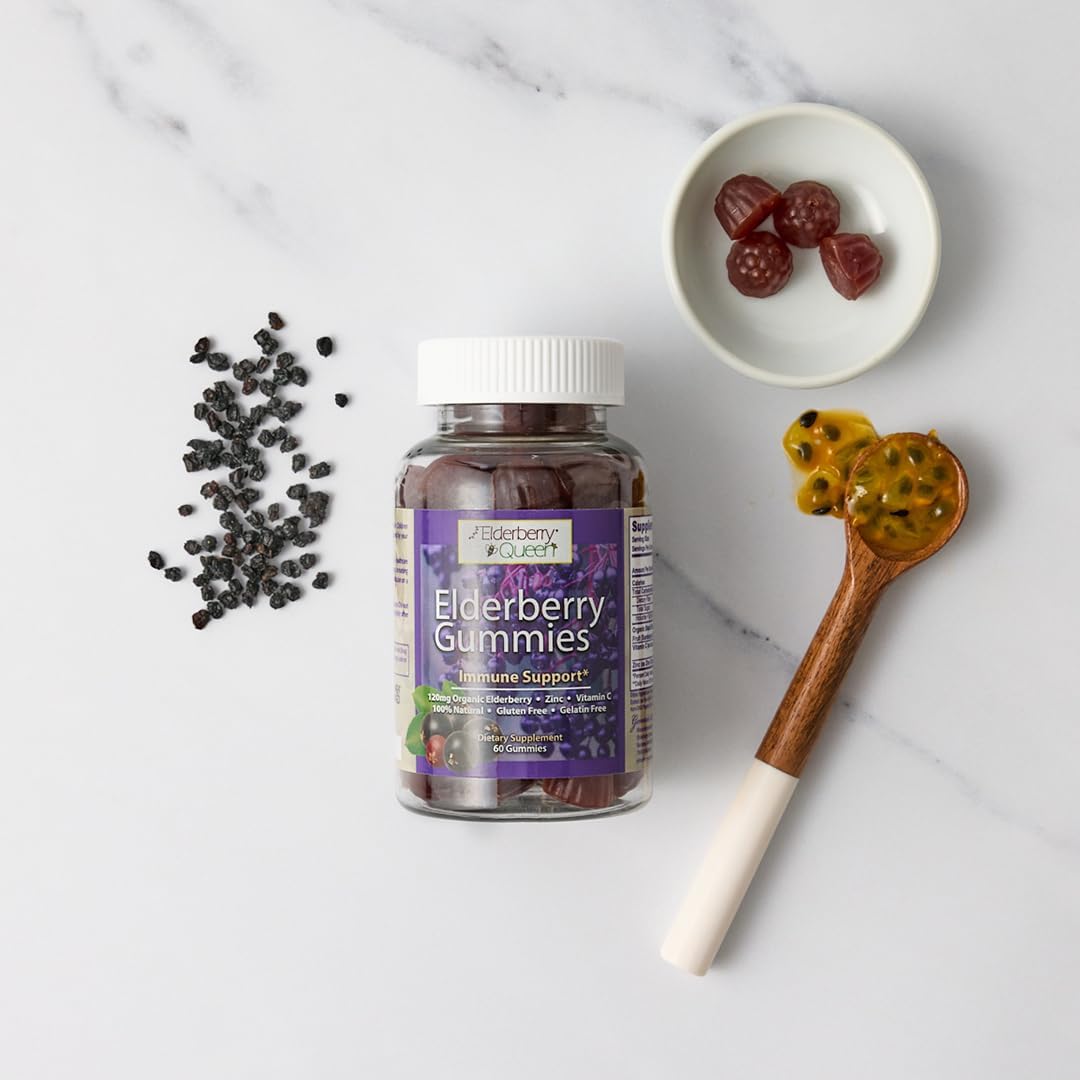 Organic Elderberry Gummies with Vitamin C & Zinc - Immune Support for Adults and Kids - 60 ct - BoostGo Australia