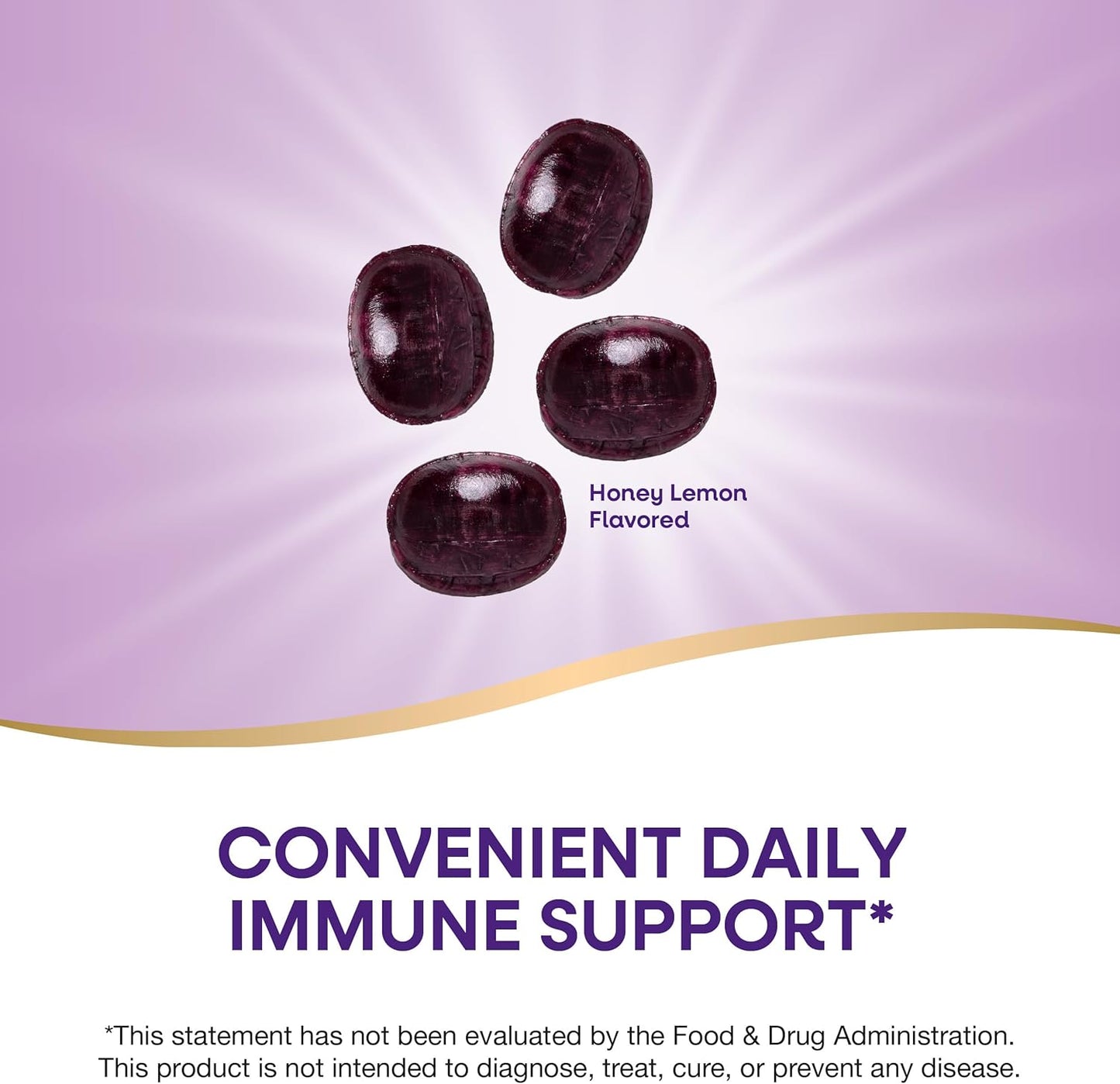 Organic Elderberry Immune Support Lozenges with Zinc & Vitamin C, Honey Lemon Flavor - 24 Count