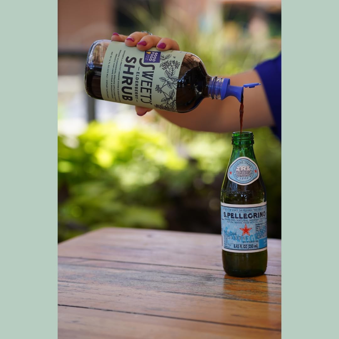 Organic Elderberry Shrub: Immune & Digestive Support | Versatile Drinking Vinegar | 16 oz Bottle