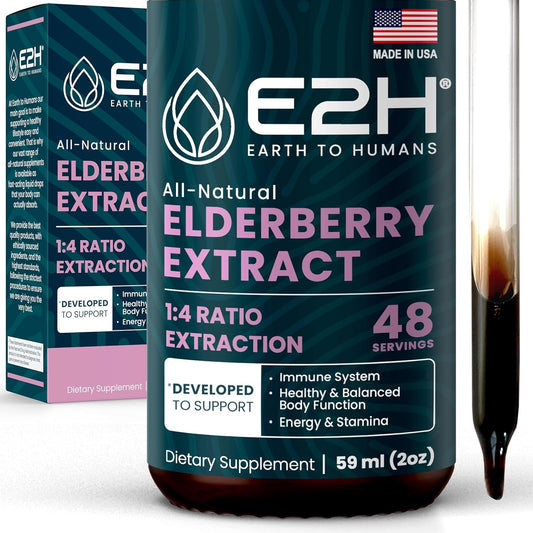 Organic Elderberry Syrup - Immune Support Supplement with Powerfull Antioxidants - Sambucus Elderberry Syrup for Kids & Adults - Non-GMO, Vegan - 2 Fl Oz