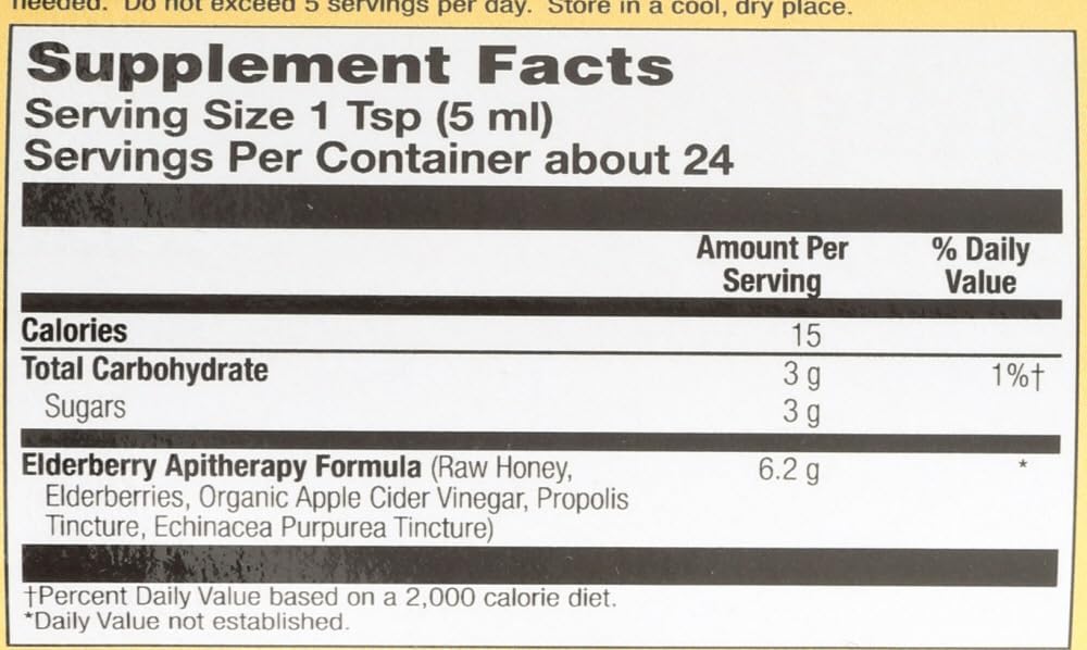 Organic Elderberry Syrup with Raw Honey and Propolis for Cough Relief - 4 oz Bottle by FERGRELM H Honey Gardens Apiaries