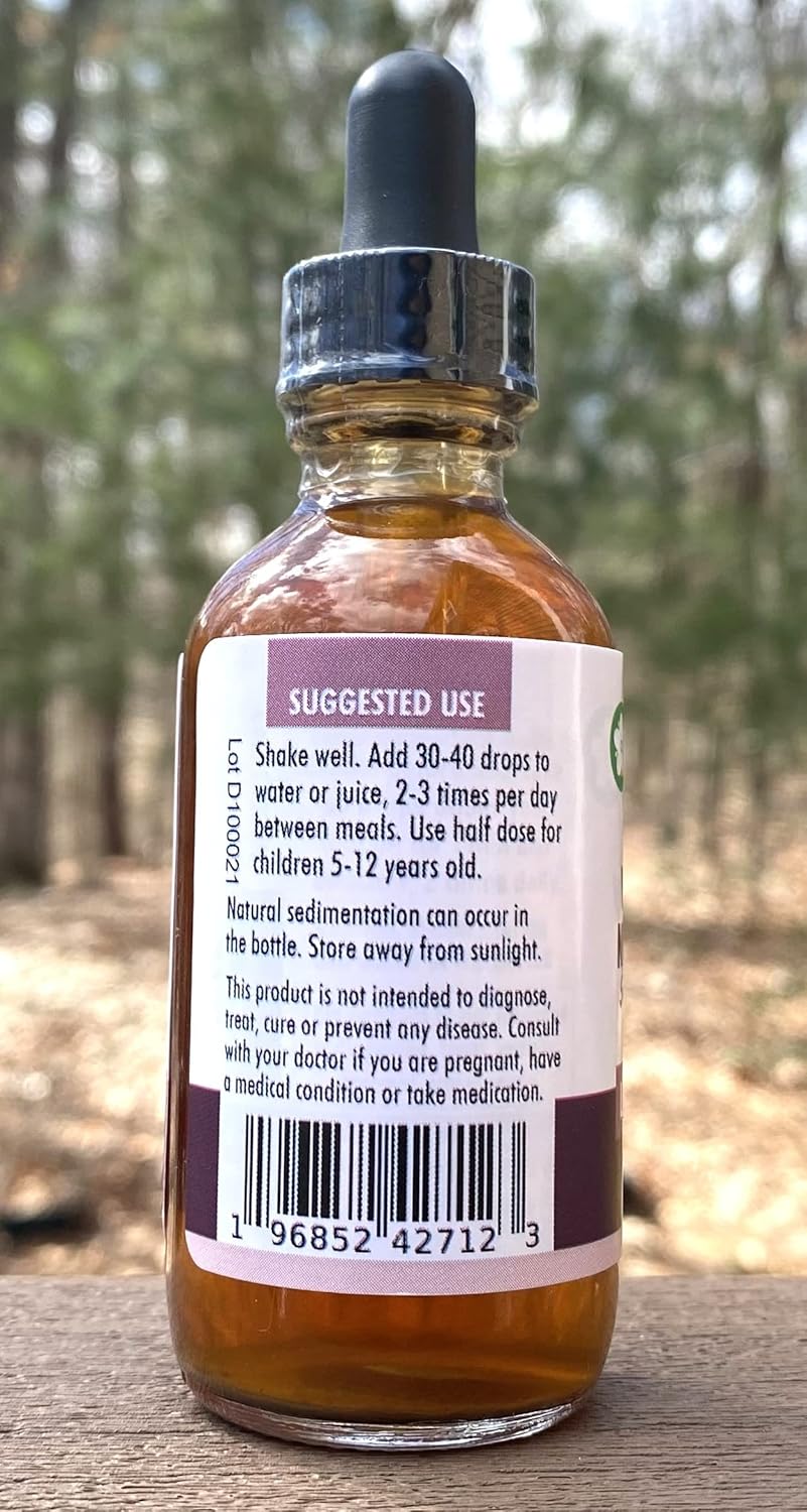 Organic Elderflower Botanicals Pine Needle Elixir Extract - 2 Fl Oz - Shikimic Acid Rich Sugar-Free Sweet Pine Flavor