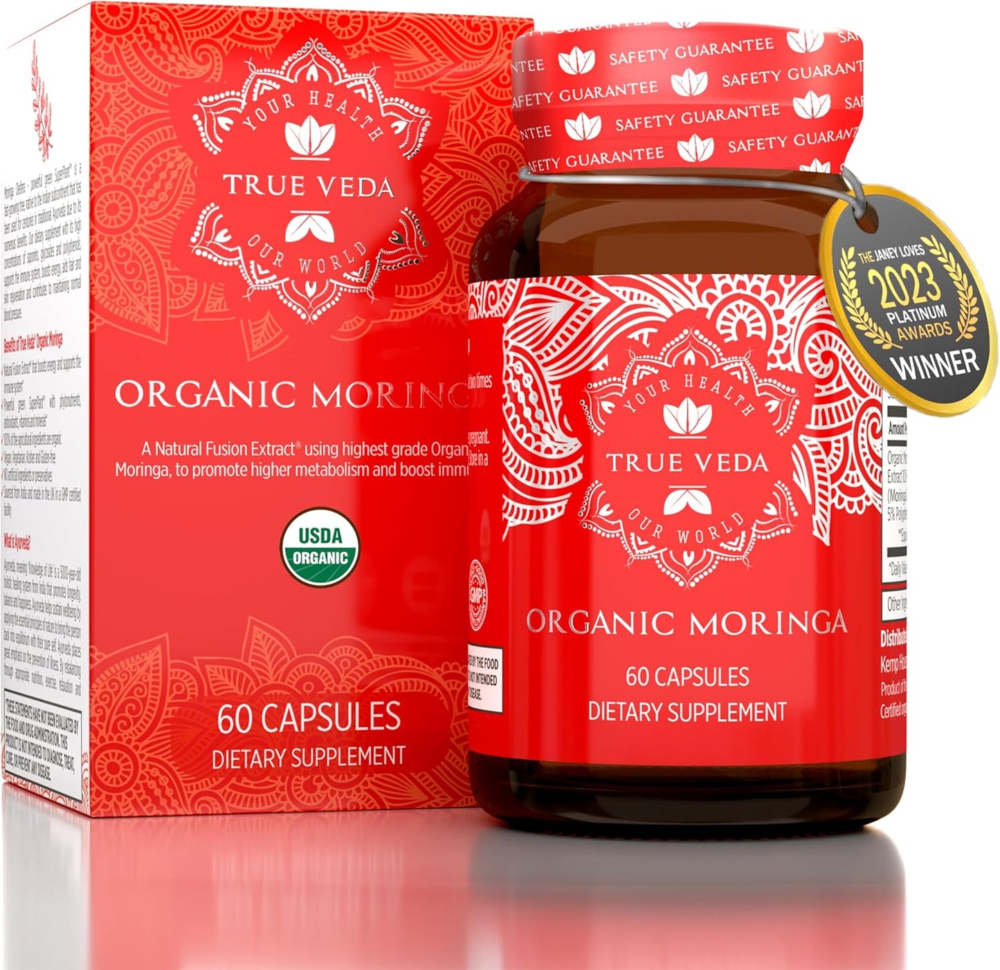 Organic Energize Bundle: Moringa & Holy Basil Capsules - USDA Certified | Multi-Award-Winning Formula