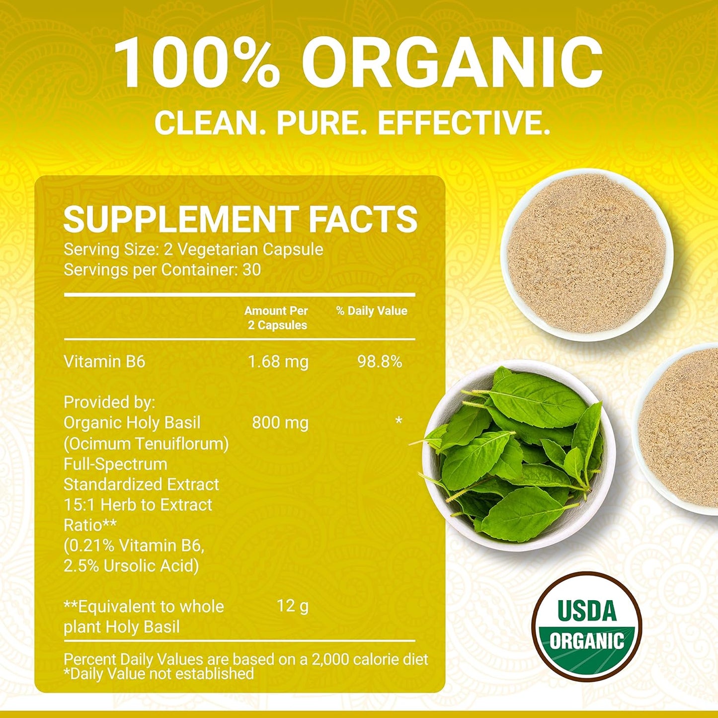 Organic Energize Bundle: Moringa & Holy Basil Capsules - USDA Certified | Multi-Award-Winning Formula