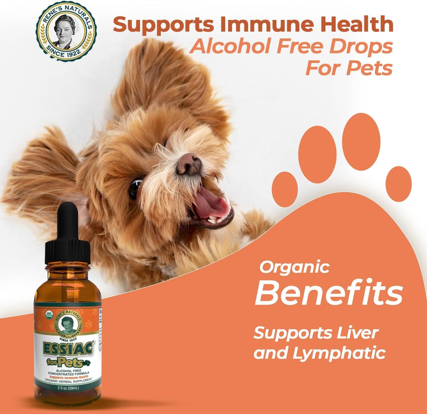 Organic Essiac Drops for Pets | Immune Support & Longevity | Alcohol-Free Concentrated Formula | 2oz