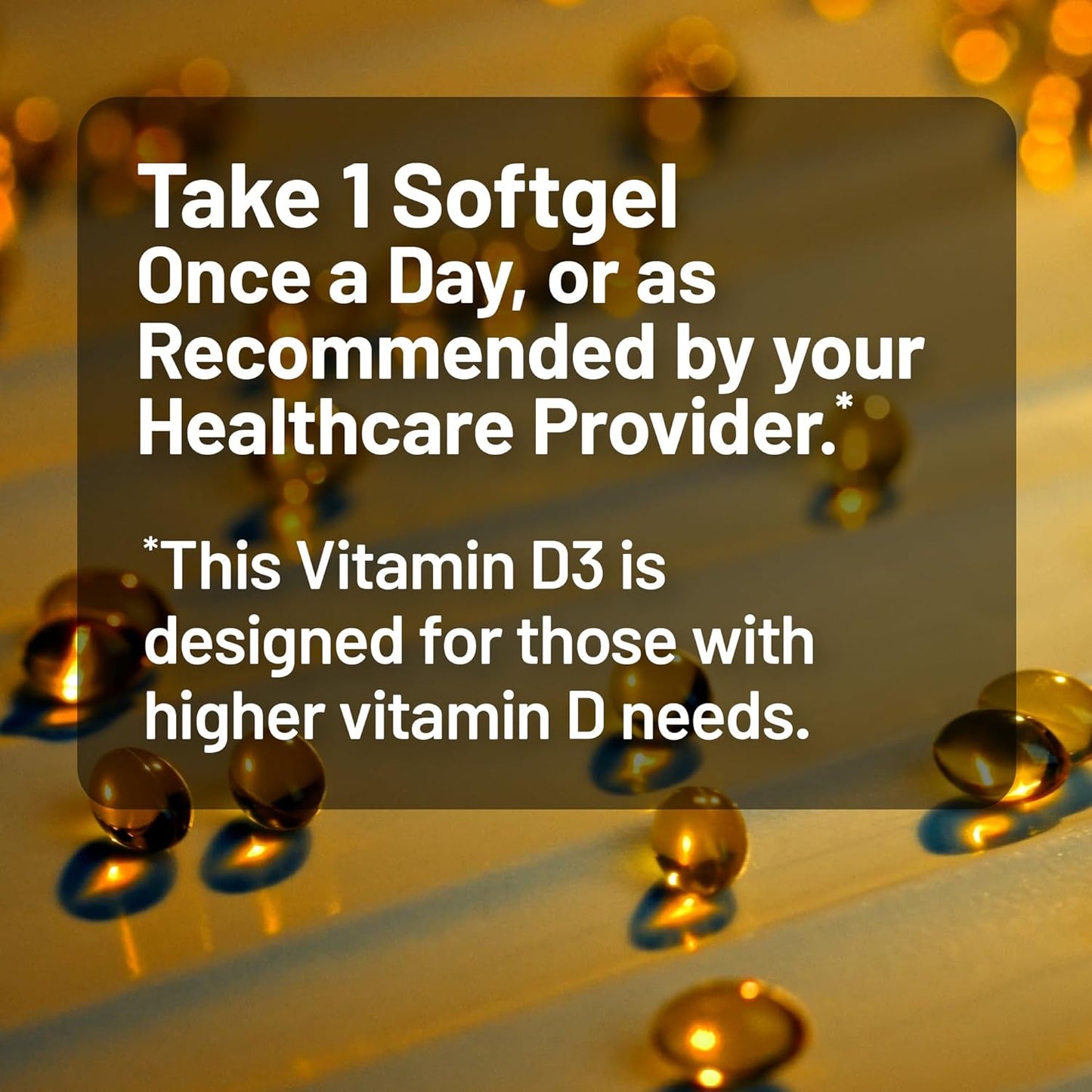 Organic Extra Virgin Olive Oil Vitamin D3 Softgels 10,000IU for Muscle Function & Immune Support - 30 Count