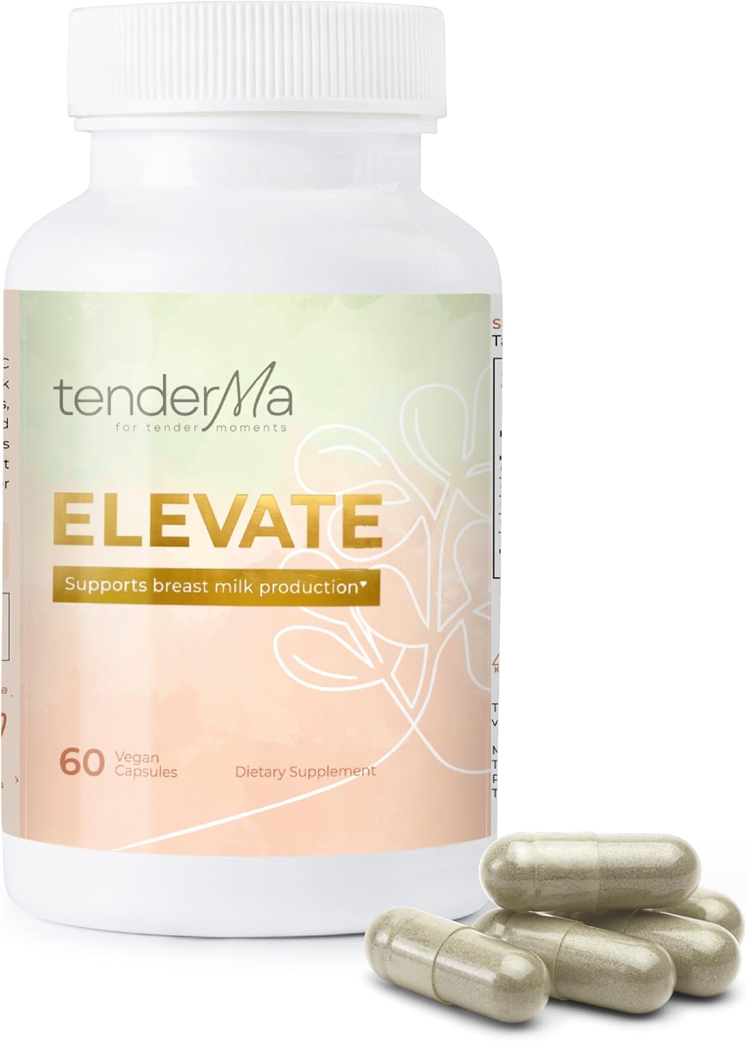 Organic Fenugreek Breastfeeding Support Supplement - Elevate Lactation Formula with Fennel, Alfalfa, Blessed Thistle - 60 Capsules