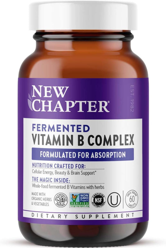 Organic Fermented Vitamin B Complex Capsules - 60 Count, Vegan & Gluten-Free, Daily Energy & Brain Support - BoostGo Australia